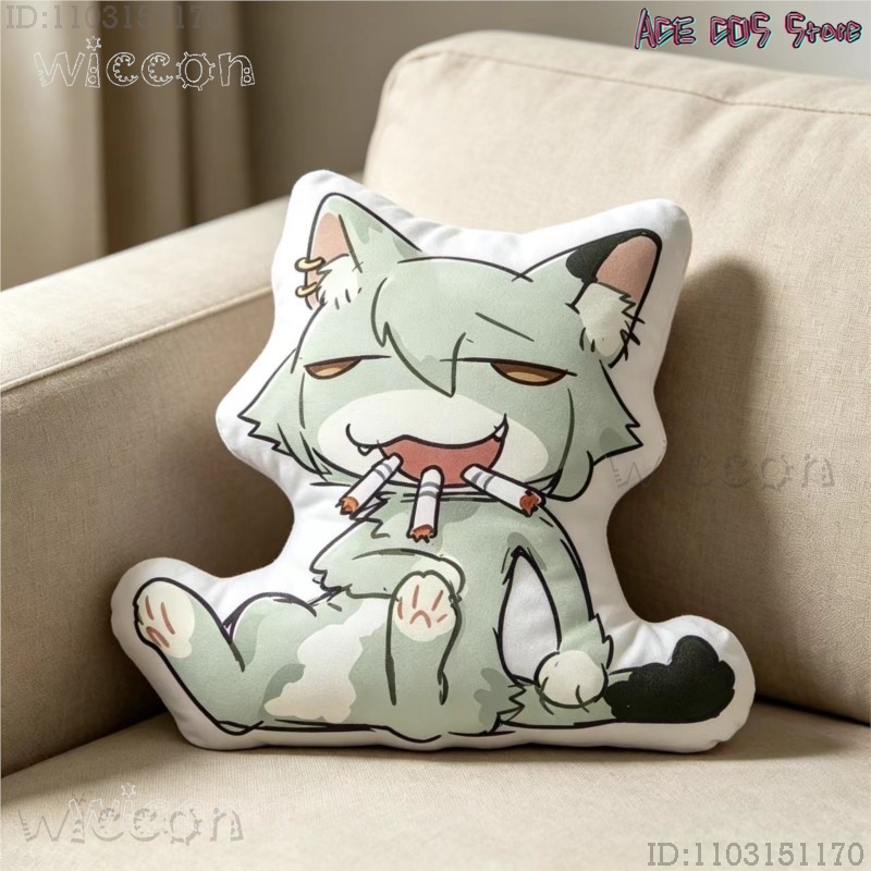 Throw Pillow - Poduszka dekoracyjna Cosplays Chainsmoker Cat Yaniko