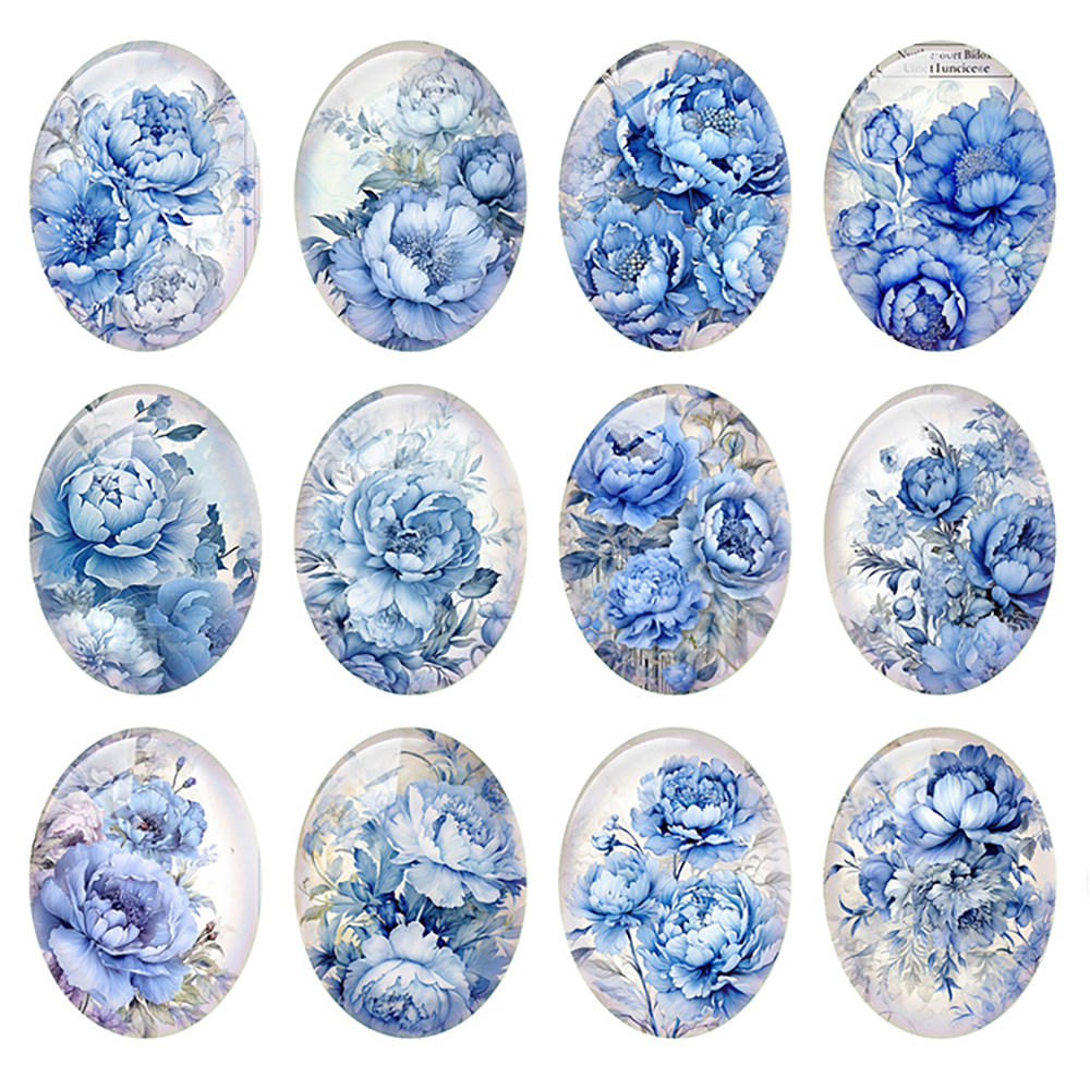 Vase Decor - Losowe mieszane okrągłe/owalne/kwadratowe szklane kaboszony z