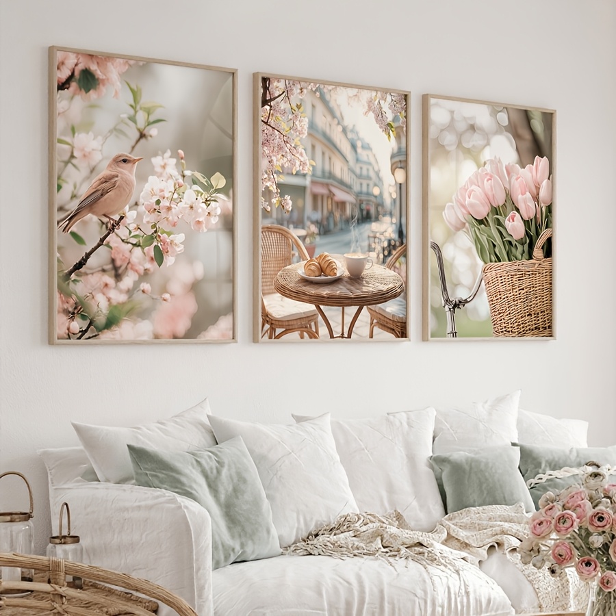Abstract Canvas Set - 3 szt./zestaw Romantyczny Paryski Ulica Obraz