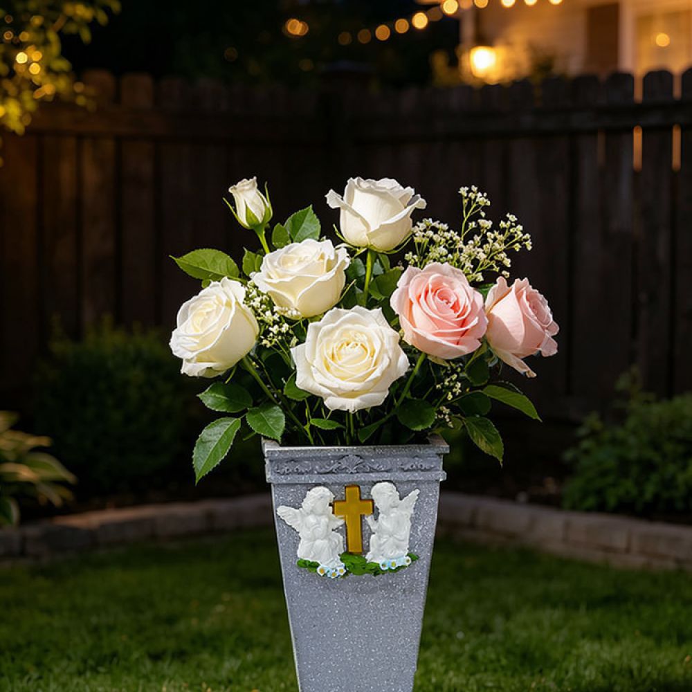 Vase Decor - Ozdoba na grobowiec w kształcie krzyża