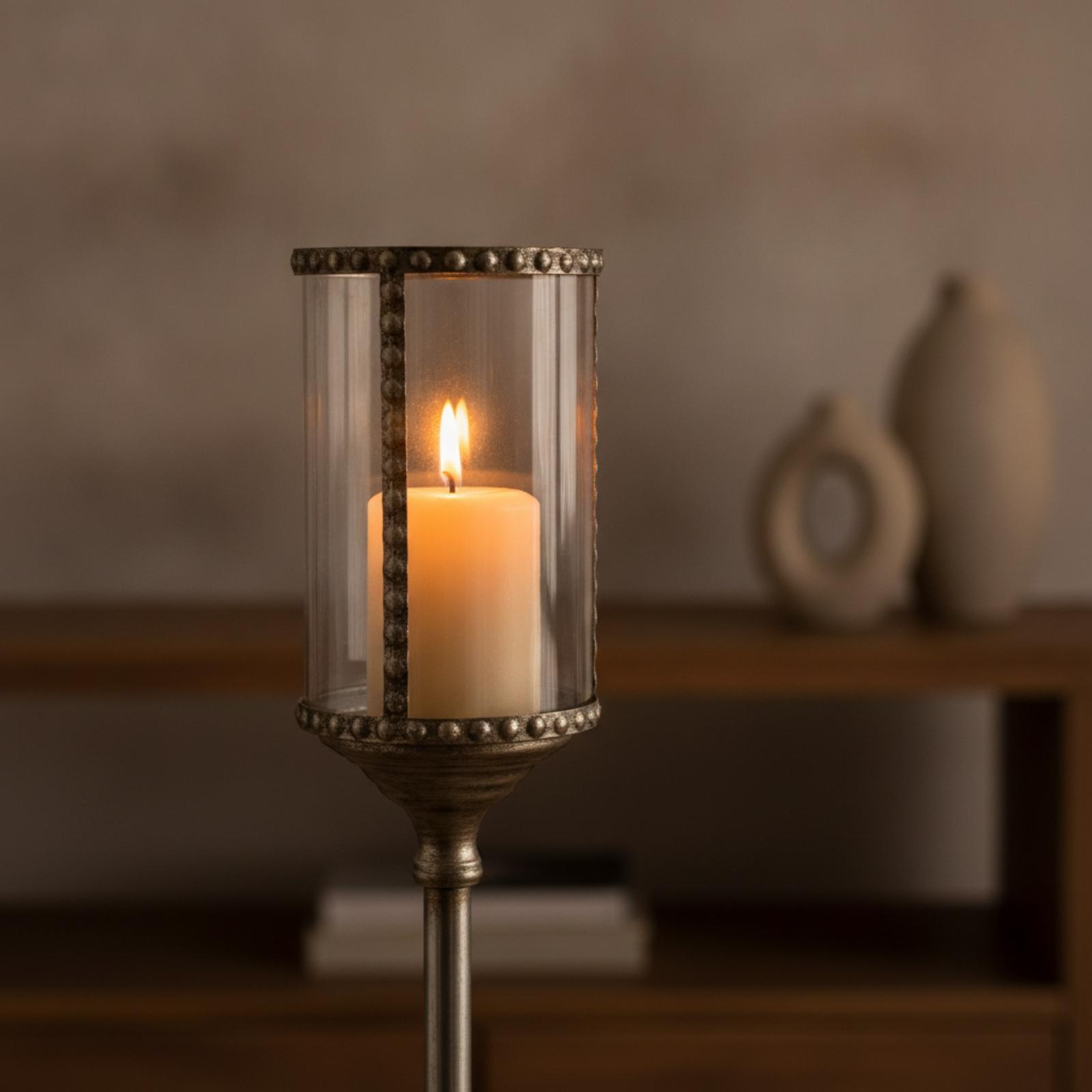 Żelazny, szklany świecznik w k – Candle Holder Decor recenzja i cena